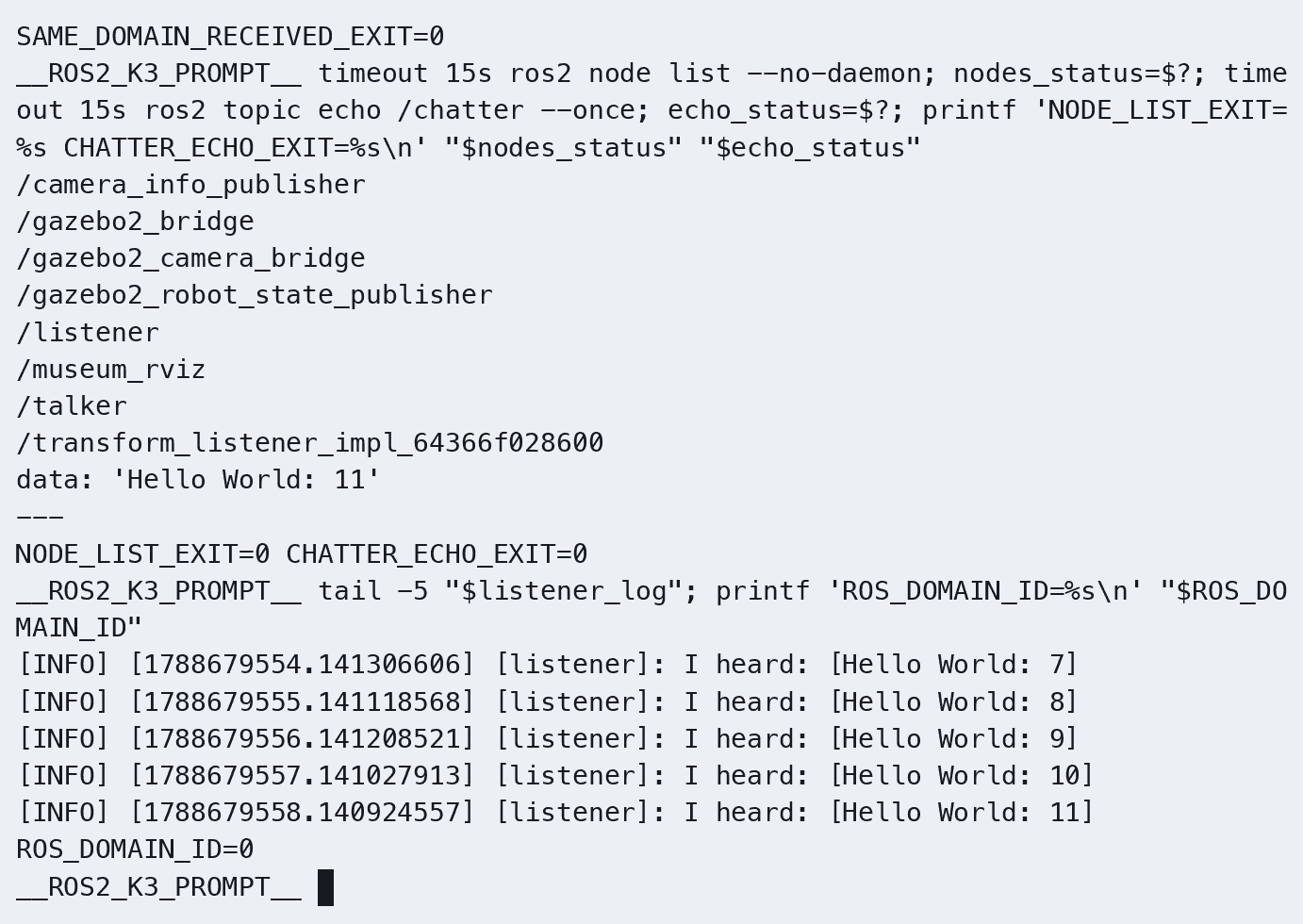 K3 的 Domain 0 listener 收到同域 talker 消息。